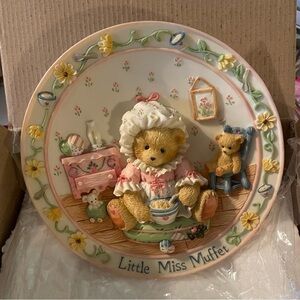 Cherished Teddies Little Miss Muffet Vintage Nursery Rhyme Plate